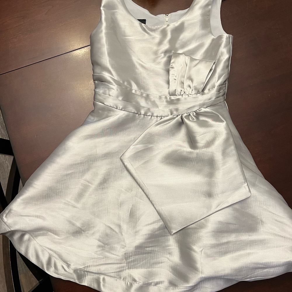 Iz Byer Shimmering Silver Kids Dress